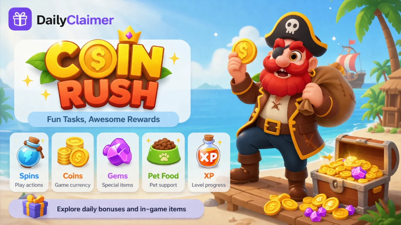Coin Rush Free Spins & Rewards Guide (Latest Daily Updates)